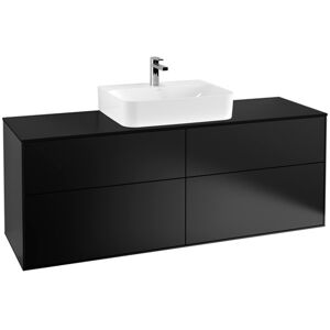 Villeroy und Boch AG Villeroy und Boch Finion Waschtischunterschrank F19200, 1600x603x501mm, Abdeckplatte Black Matt, Farbe: Black Matt Lacquer