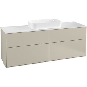 Villeroy und Boch AG Villeroy und Boch Finion Waschtischunterschrank F32100, 1600x603x501mm, Abdeckplatte White Matt, Farbe: Sand Matt Lacquer