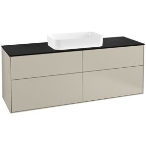 Villeroy und Boch AG Villeroy und Boch Finion Waschtischunterschrank F32200, 1600x603x501mm, Abdeckplatte Black Matt, Farbe: Sand Matt Lacquer