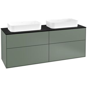 Villeroy und Boch AG Villeroy und Boch Finion Waschtischunterschrank F72200, 1600x603x501mm, Abdeckplatte Black Matt, Farbe: Olive Matt Lacquer