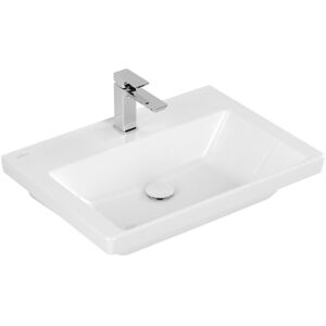 Villeroy und Boch AG Villeroy & Boch Subway 3.0 Schrankwaschtisch, 650 x 470 mm, 1 Hahnloch, ohne Überlauf, ungeschliffen, 4A7066, Farbe: weiß-alpin