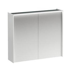 Laufen Lani Spiegelschrank, zwei Türen, mit LED-Lichtelement, 820x210x715mm, H403762112, Farbe: Weiß Matt