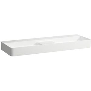 Laufen VAL Doppelwaschtisch, ohne Hahnloch, ohne Überlauf, 1200x420mm, semi-trockener Bereich mittig, H814282, Farbe: weiss matt