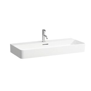 Laufen VAL Waschtisch, unterbaufähig, 2 Hahnlöcher, mit Überlauf, 950x420mm, H810287, Farbe: Weiß mit LCC Active