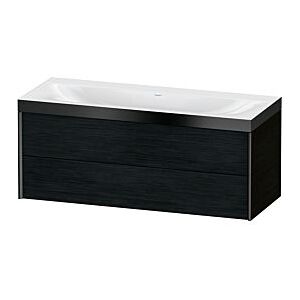 Duravit XViu Waschtisch-Unterschrank XV4617NB216P 120x48cm, 2 Schubkästen, ohne Hahnloch, schwarz matt, Rahmen P, Eiche schwarz