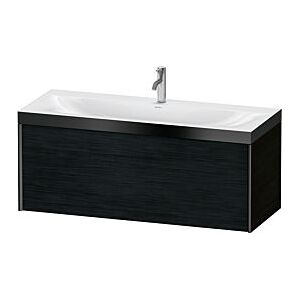 Duravit XViu Waschtisch-Unterschrank XV4612OB216P 120x48cm, 1 Auszug, 1 Hahnloch, schwarz matt, Rahmen P, Eiche schwarz