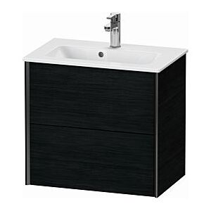 Duravit XViu Waschtisch-Unterschrank XV41780B216 61 x 56 x 39 cm, Eiche schwarz, 2 Schubkästen, wandhängend, schwarz matt