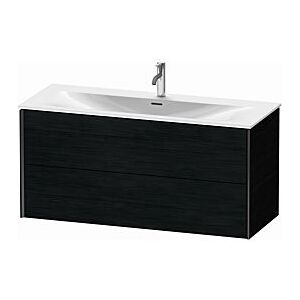 Duravit XViu Waschtisch-Unterschrank XV41360B216 121 x 55,7 x 48 cm, Eiche schwarz, 2 Schubkästen, schwarz matt