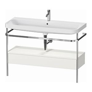 Duravit Happy D.2 Plus Möbelwaschtisch-Kombination HP4844O39390000 117,5x49cm, mit Metallkonsole, 1 Hahnloch, nordic weiß seidenmatt