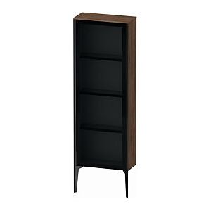 Duravit XViu Halbhochschrank XV1366LB221 50x24x133cm, Glastür, schwarz matt, Tür links, nussbaum dunkel