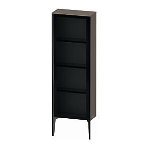 Duravit XViu Halbhochschrank XV1366LB290 50x24x133cm, Glastür, schwarz matt, Tür links, flannel grey seidenmatt