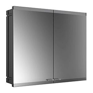 Emco Asis Evo Unterputz-Lichtspiegelschrank 939713314 800 x 700 mm, 2-türig, schwarz, mit lightsystem, ohne Spiegelheizung