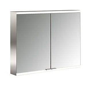 Emco prime Aufputz-Lichtspiegelschrank 949706224 800x700mm, 2-türig, aluminium/spiegel