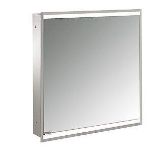 Emco prime Unterputz-Lichtspiegelschrank 949706232 600x730mm, 1 Tür, Anschlag rechts, aluminium/spiegel