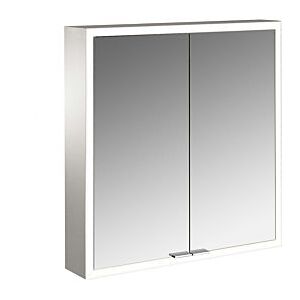 Emco prime Aufputz-Lichtspiegelschrank 949706261 600x700mm, 2-türig, aluminium/spiegel