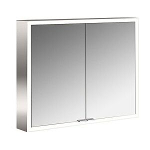 Emco prime Aufputz-Lichtspiegelschrank 949706262 800x700mm, 2-türig, aluminium/spiegel