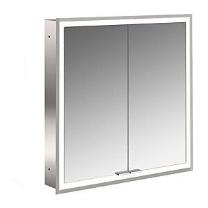 Emco prime Unterputz-Lichtspiegelschrank 949706271 600x730mm, 2-türig, aluminium/spiegel