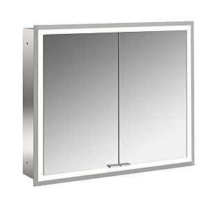 Emco prime Unterputz-Lichtspiegelschrank 949706272 800x730mm, 2-türig, aluminium/spiegel