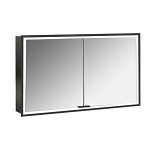 Emco prime Unterputz-Lichtspiegelschrank 949713594 1200x730mm, 2-türig, schwarz/spiegel