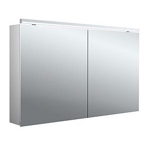 Emco pure 2 Classic Aufputz-Lichtspiegelschrank 979705505 1200x729mm, mit LED-Aufsatzleuchte, 2-türig, Aluminium