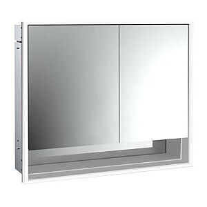 Emco Loft Unterputz-Lichtspiegelschrank 979805211 800x733mm, Unterfach LED 2-türig, breite Tür links, aluminium/Spiegel