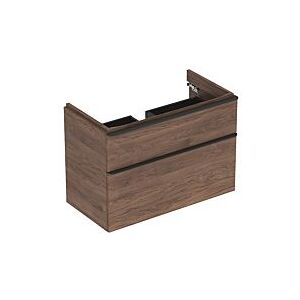 Geberit Smyle Square Waschtisch-Unterschrank 500354JR1 88,4x61,7x47cm, Holzstruktur Nussbaum hickory, 2 Schubladen