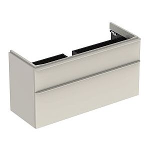 Geberit Smyle Square Waschtisch-Unterschrank 500355JL1 118,4x61,7x47cm, sandgrau hochglanz, 2 Schubladen