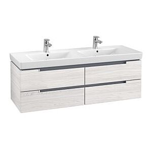 Villeroy und Boch Villeroy & Boch Subway 2.0 Waschtischunterschrank A69200E8, 128,7x42x44,9cm, white wood, Griff matt