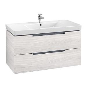 Villeroy und Boch Villeroy & Boch Subway 2.0 Waschtischunterschrank A69700E8,98,7x52x44,9cm,White Wood,Griff silber