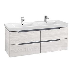 Villeroy und Boch Villeroy & Boch Subway 2.0 Waschtischunterschrank A69900E8, 128,7x52x44,9cm, white Wood, Griff matt