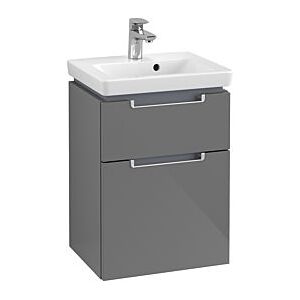 Villeroy und Boch Villeroy & Boch Subway 2.0 Waschtisch-Unterschrank A90600FP 44x59x35,2cm, 2 Auszüge, Griff silbermatt, glossy grey