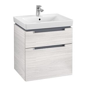 Villeroy und Boch Villeroy & Boch Subway 2.0 Waschtisch-Unterschrank A90900E8 58,7x59x45,4cm, 2 Auszüge, Griff silbermatt, white wood