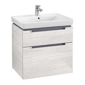 Villeroy und Boch Villeroy & Boch Subway 2.0 Waschtisch-Unterschrank A91000E8 63,7x59x45,4cm, 2 Auszüge, Griff silbermatt, white wood