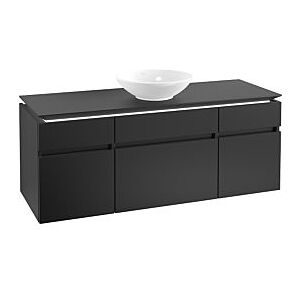 Villeroy und Boch Villeroy & Boch Legato Waschtischunterschrank B586L0PD 140x55x50cm, mit Beleuchtung, Black Matt Lacquer