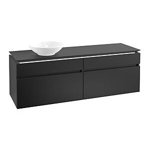 Villeroy und Boch Villeroy & Boch Legato Waschtischunterschrank B596L0PD 160x55x50cm, mit LED-Beleuchtung, Black Matt Lacquer