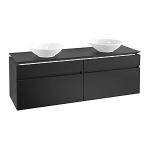 Villeroy und Boch Villeroy & Boch Legato Waschtischunterschrank B600L0PD 160x55x50cm, mit LED-Beleuchtung, Black Matt Lacquer