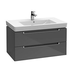 Villeroy und Boch Villeroy & Boch Subway 2.0 Waschtisch-Unterschrank A68900PD 78,7x42x44,9cm, 2 Auszüge, Griff silbermatt, black matt lacquer