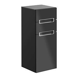 Villeroy und Boch Villeroy & Boch Subway 2.0 Seitenschrank A7130RPD 35,4x85,7x37cm, rechts, Griff silbermatt, silbergrau, black matt lacquer