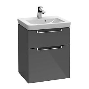 Villeroy und Boch Villeroy & Boch Subway 2.0 Waschtisch-Unterschrank A90610PD 44x59x35,2cm, 2 Auszüge, Griff chrom, black matt lacquer