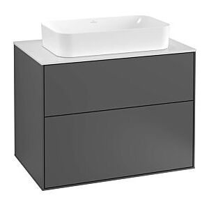 Villeroy und Boch Finion Waschtischunterschrank F22200GJ 80x60,3cm, Abdeckplatte black matt, Light grey matt