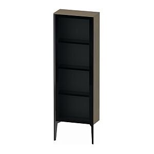 Duravit XViu Halbhochschrank XV1366RB235 50x24x133cm, Glastür, schwarz matt, Tür rechts, Eiche terra