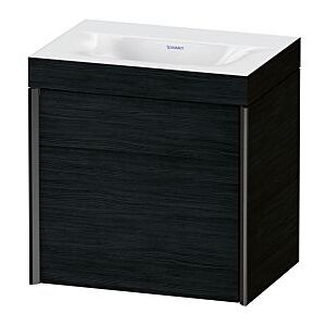 Duravit XViu Waschtisch-Unterschrank XV4631NB216C 45x33,3cm, 1 Tür, rechts, ohne Hahnloch, schwarz matt, Rahmen C, Eiche schwarz