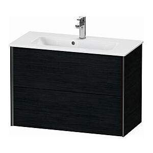 Duravit XViu Waschtisch-Unterschrank XV41790B216 81 x 56 x 39 cm, Eiche schwarz, 2 Schubkästen, wandhängend, schwarz matt