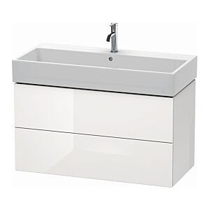 Duravit L-Cube Waschtisch-Unterschrank LC627802222 98,4x 45,9 cm, weiß hochglanz, 2 Schubkästen, wandhängend