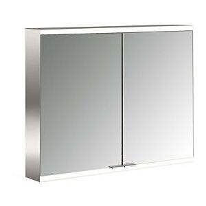 Emco prime Aufputz-Lichtspiegelschrank 949706324 800x700mm, 2-türig, aluminium/weiss