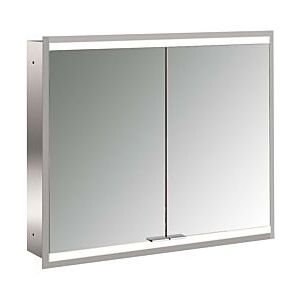 Emco prime Unterputz-Lichtspiegelschrank 949706234 800x730mm, 2-türig, aluminium/spiegel