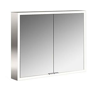 Emco prime Aufputz-Lichtspiegelschrank 949706362 800x700mm, 2-türig, aluminium/weiss