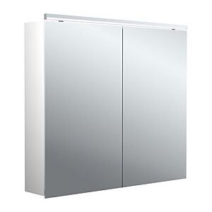 Emco pure 2 Classic Aufputz-Lichtspiegelschrank 979705503 800x729mm, mit LED-Aufsatzleuchte, 2-türig, Aluminium