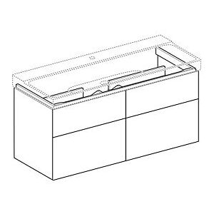 Geberit Xeno² Waschtisch-Unterschrank 500518001 117,4x53x46,2cm, mit 4 Schubladen, matt/greige