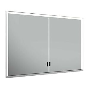 Keuco Royal Lumos Spiegelschrank 14318172301 Wandeinbau, silber-eloxiert, verdecktes Ablagefach, 1050 x 735 x 165 mm